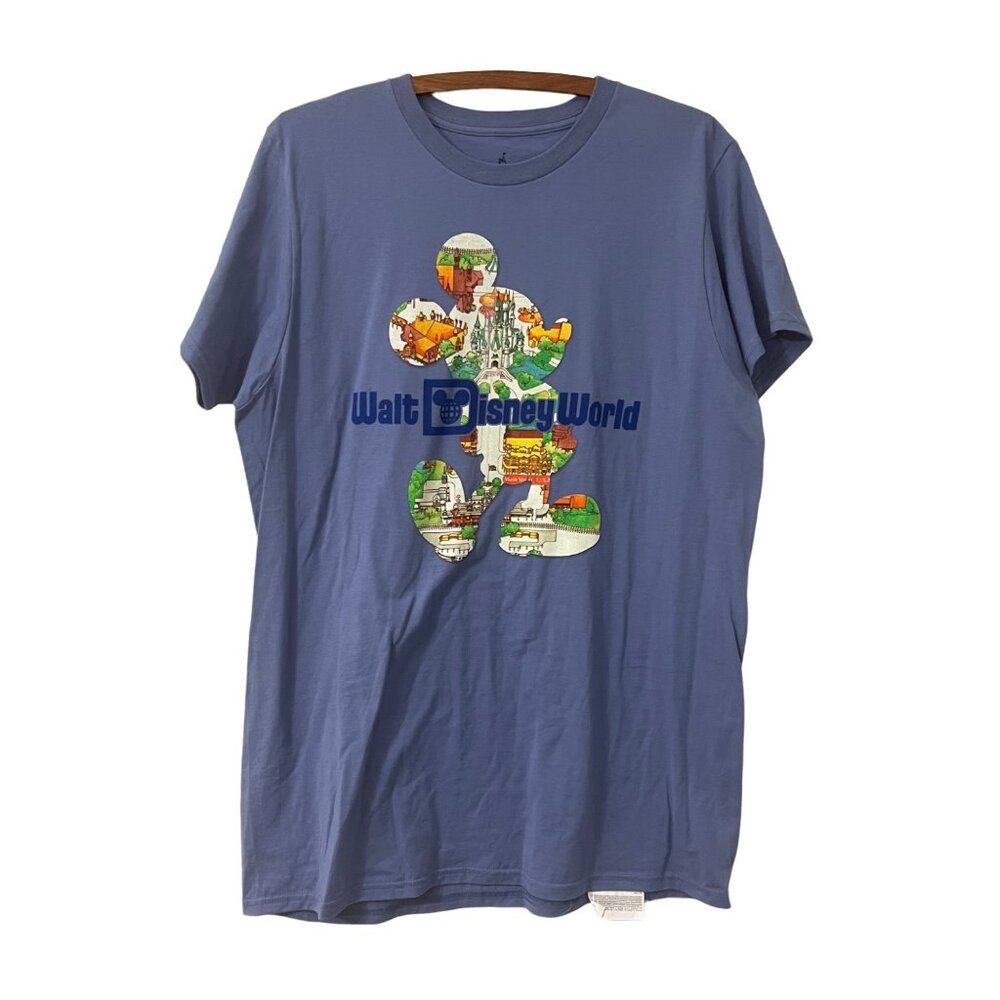 Hanes Mens Walt Disney World Resort Blue Mickey Short Sleeve Tshirt Size Large